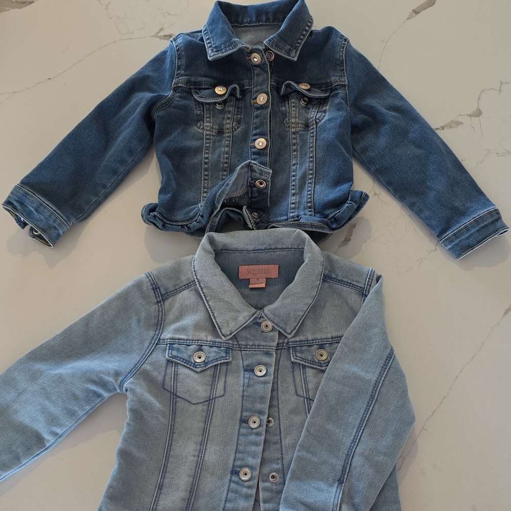Squeeze Kids Denim Jacket Set - Dark and Light Blue